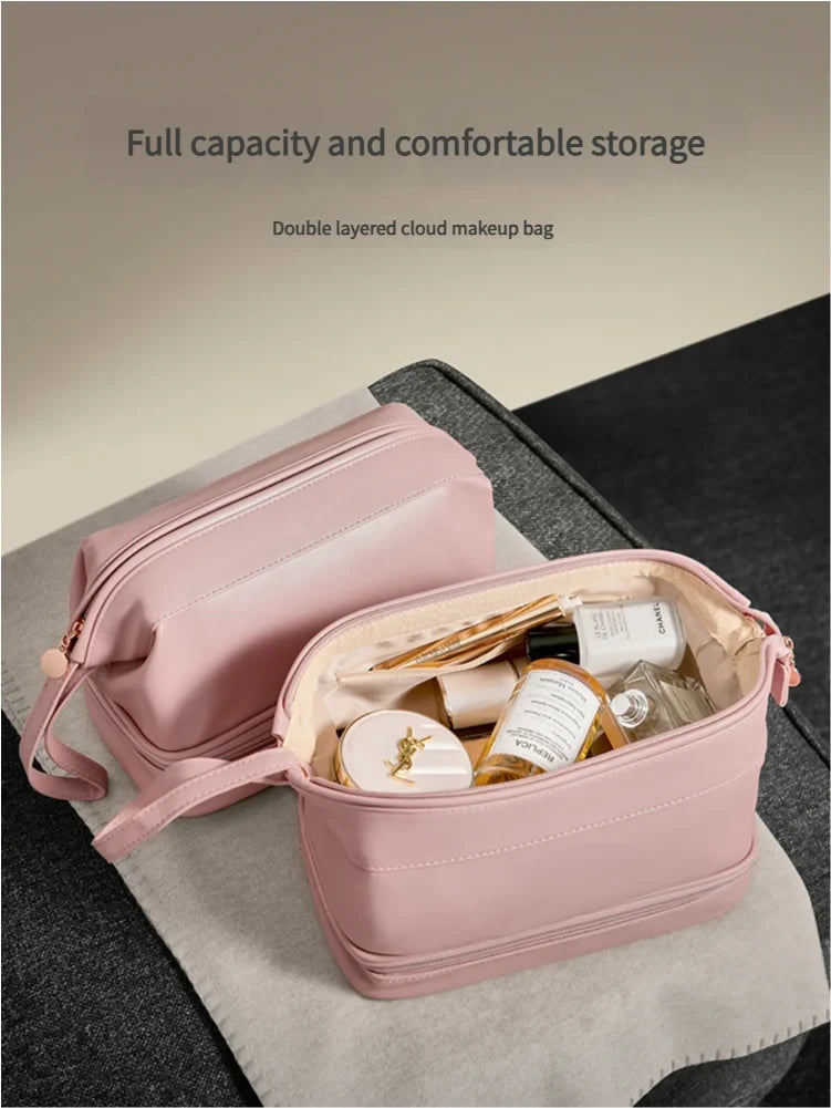 Double-Layered Pink Cloud Makeup Bag